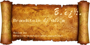 Brandstein Ádám névjegykártya